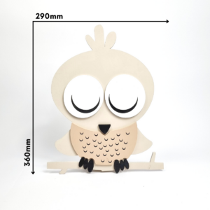 SOWA LUNA LAMPKA LED - DekoDrewno