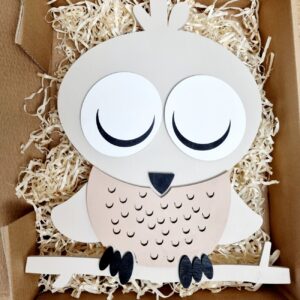 SOWA LUNA LAMPKA LED - DekoDrewno