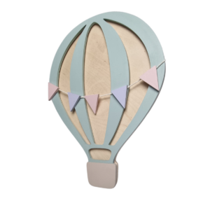 Lampka BALON Błażej z girlandą Ręcznie robione lampki nocne z naturalnego drewna DekoDrewno