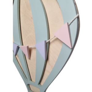 Lampka BALON Błażej z girlandą Ręcznie robione lampki nocne z naturalnego drewna DekoDrewno