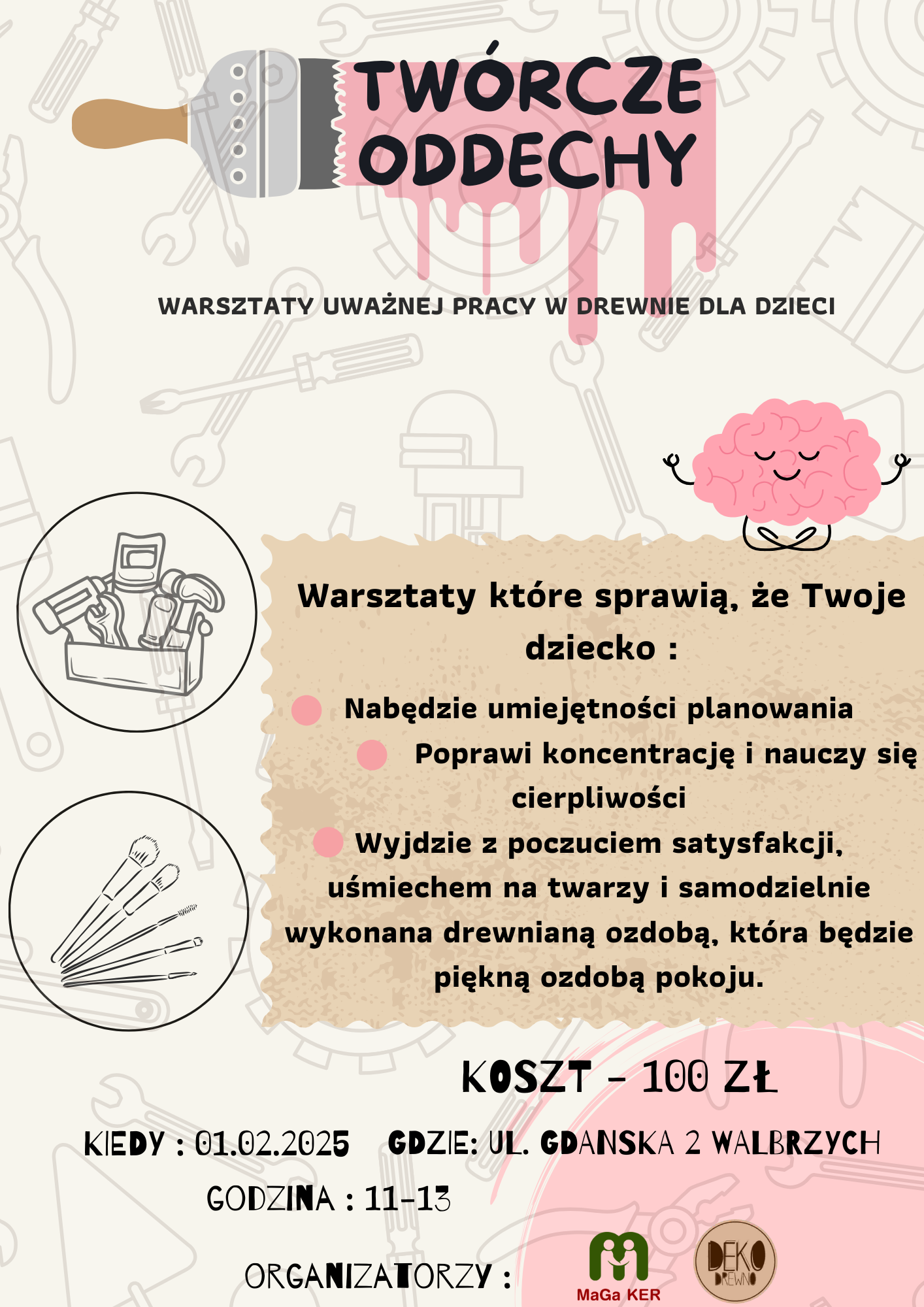 TWÓRCZE ODDECHY – warsztaty uważnej pracy w drewnie.