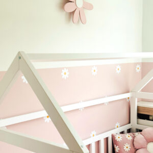 Lampka LED różowy kwiatek drewniana nocna lampka w pokoju dziecka nad łóżkiem