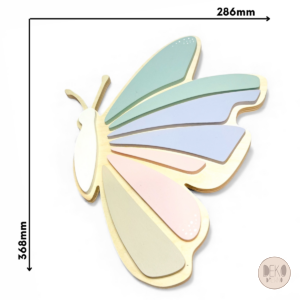 Pastelowa lampka LED w kształcie motyla rozmiar 286 x 368