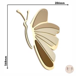 Lampka Led Motyl brąz to naturalna drewniana nocna lampka wymiar 286 x 368